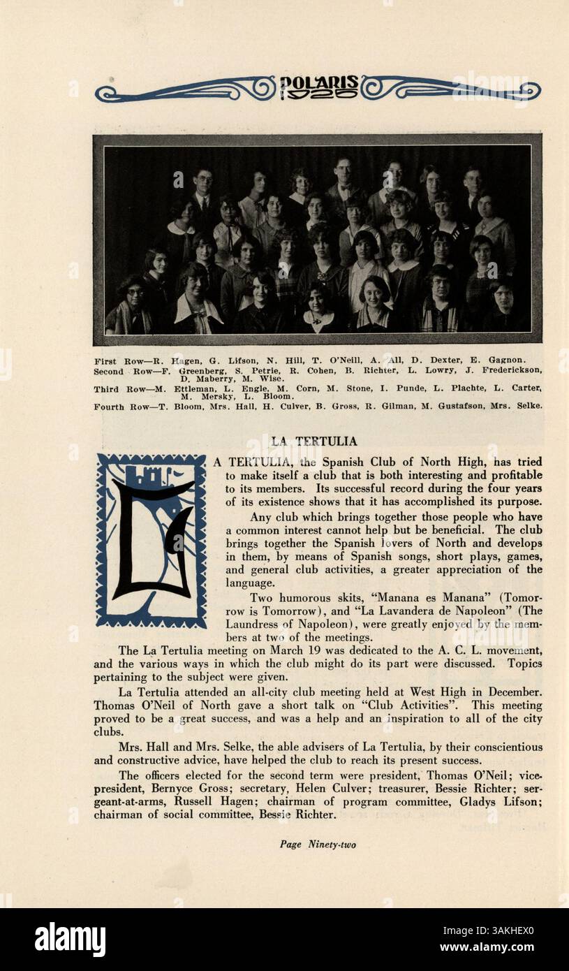 1925 Events The 1925 'Polaris' yearbook from North High School documents student ...