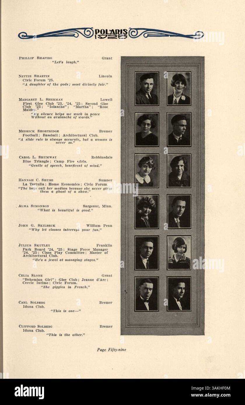 1925 Events The Polaris yearbook from 1925 chronicles the events, clubs, students ...
