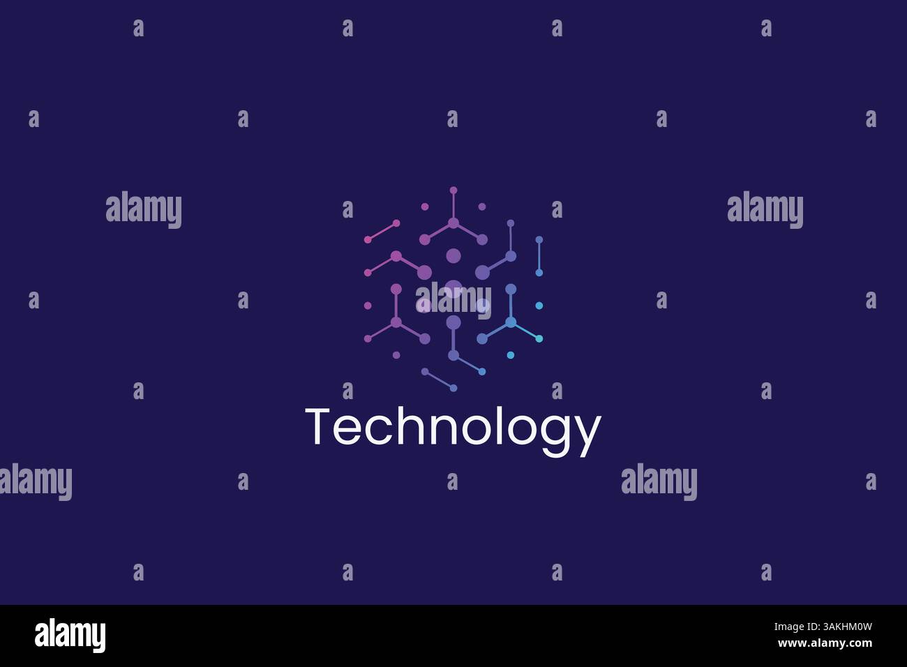 Connection Technology Dots Logo for Business Network Communication Digital Block Chain Stock Vector