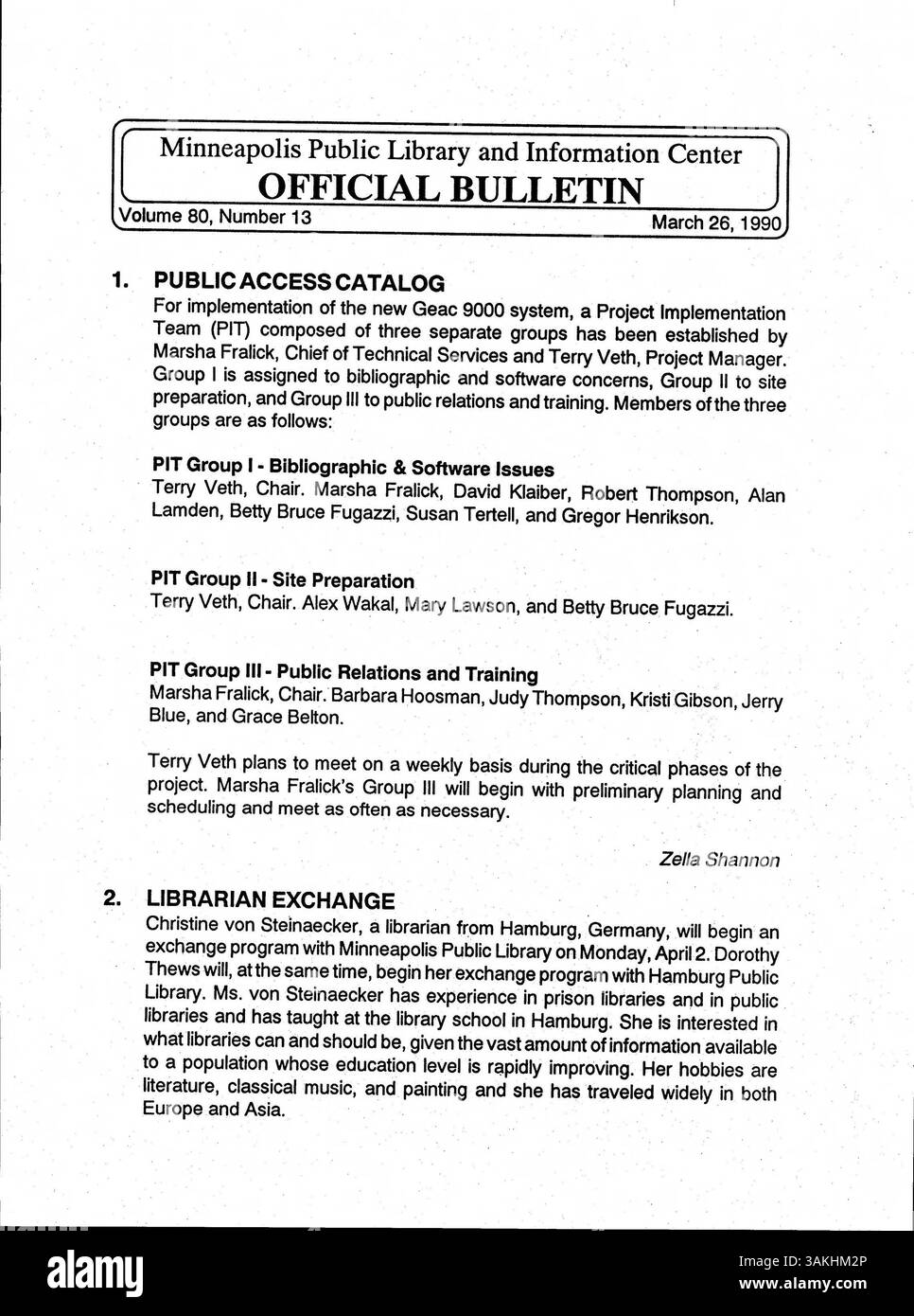 The 1990 Minneapolis Public Library Official Bulletin serves as an ...