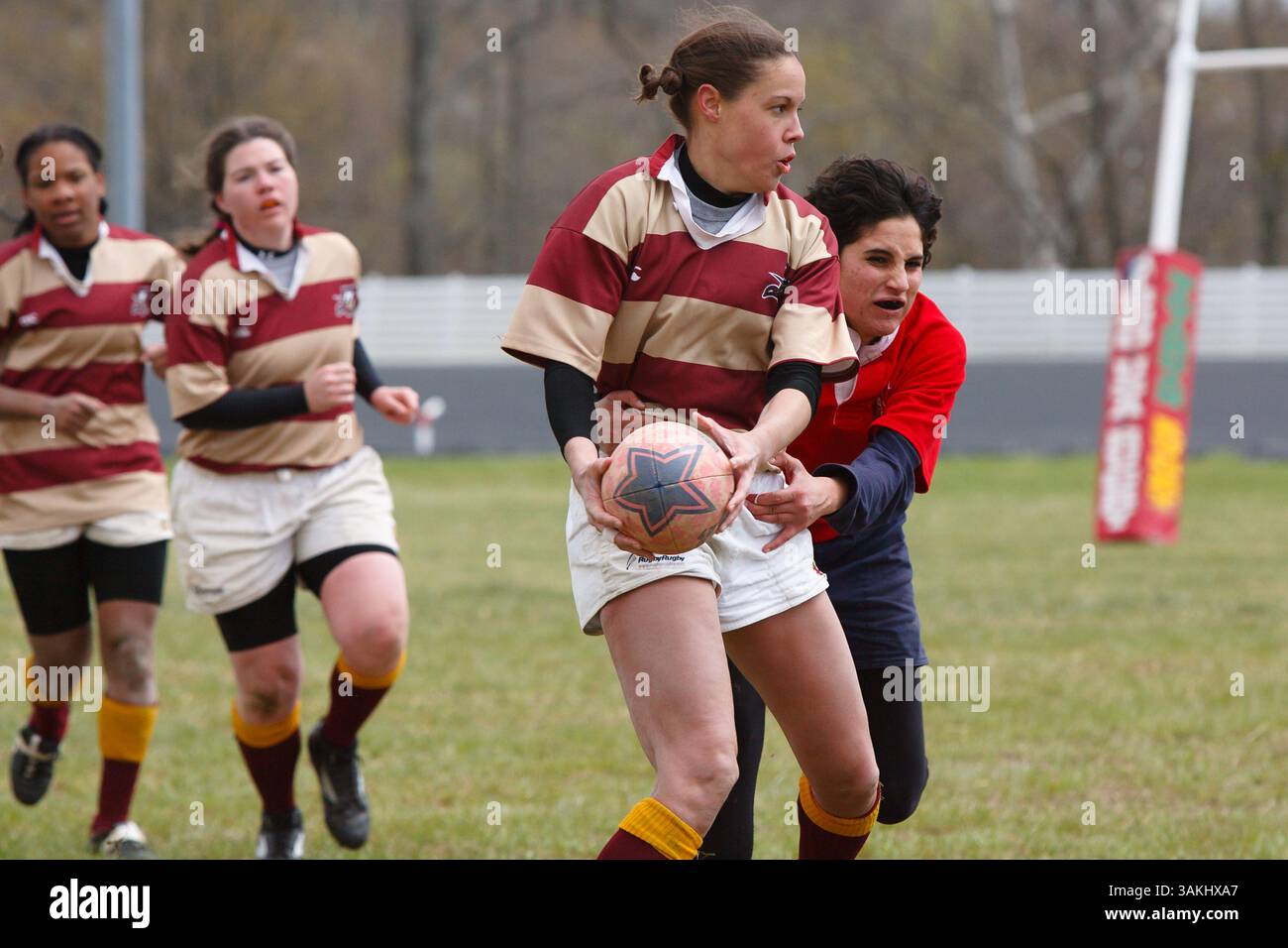 Women's rugby match action at the annual Cherry Blossom Rugby ...