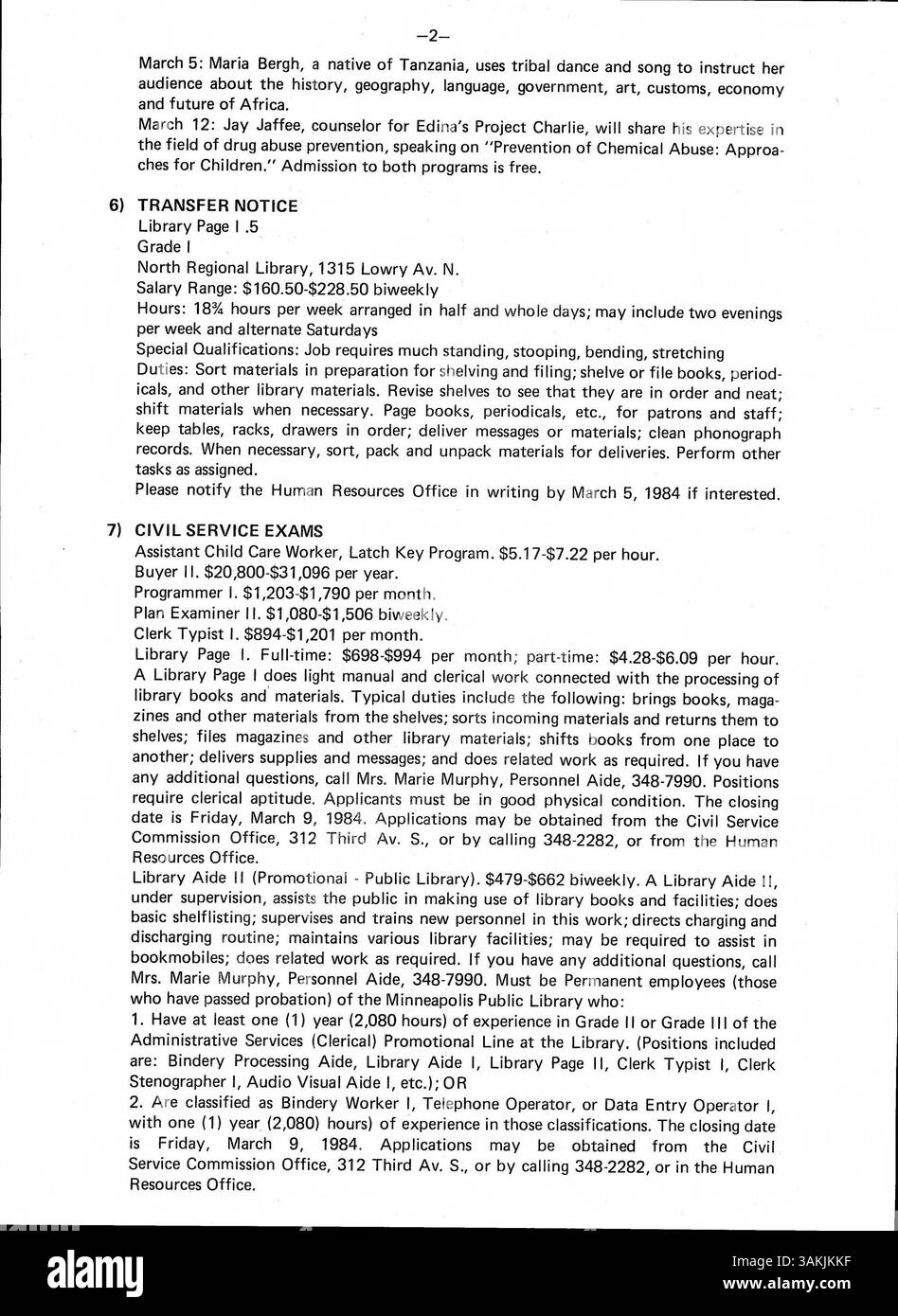 The Minneapolis Public Library Official Bulletin 1984 is issued weekly ...