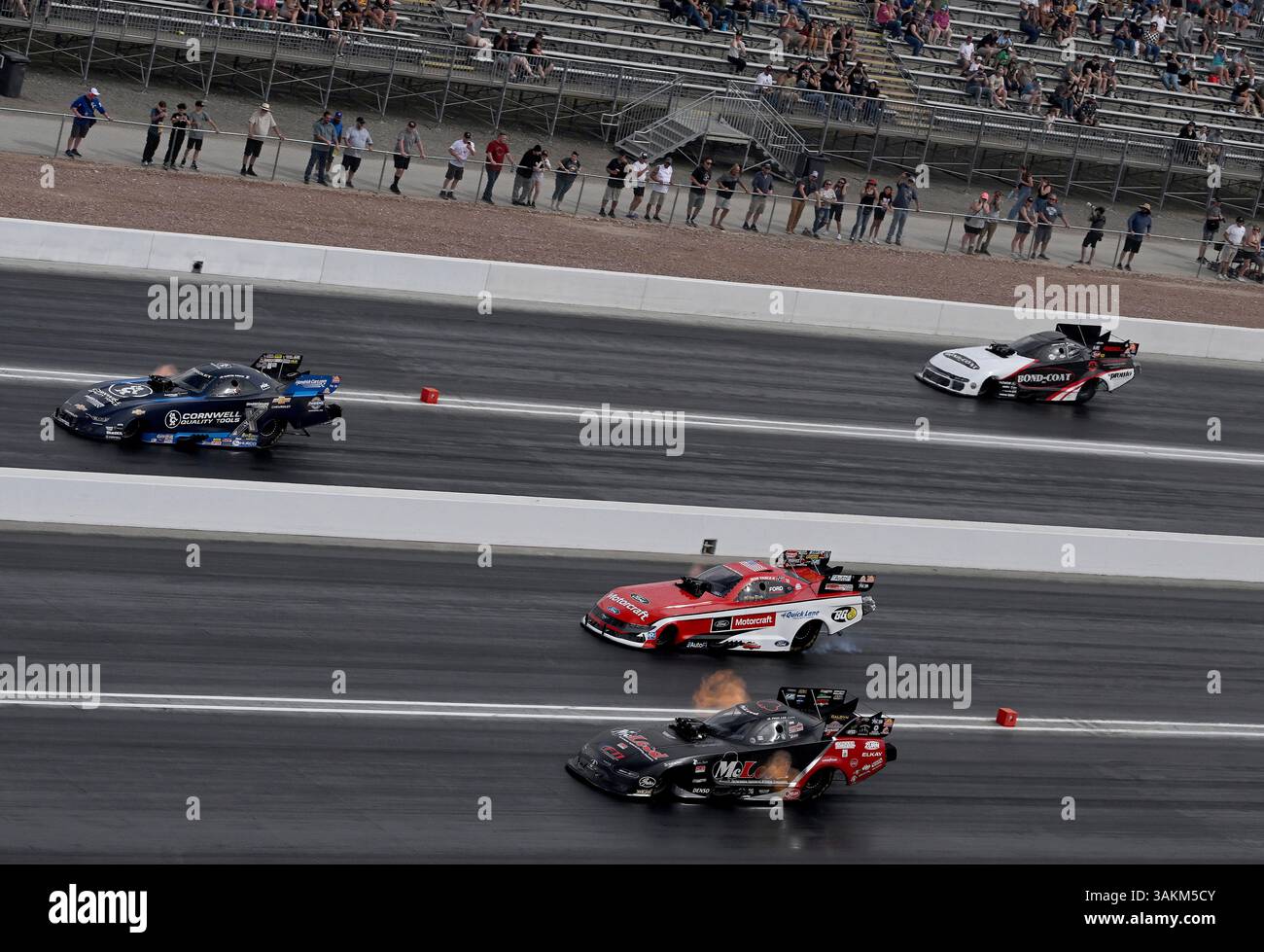 LAS VEGAS, NV - APRIL 12: Funny Car drivers, from bottom, Paul Lee, Bob ...
