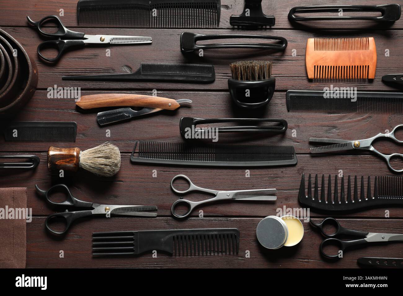 Many different barbers tools hi-res stock photography and images - Alamy