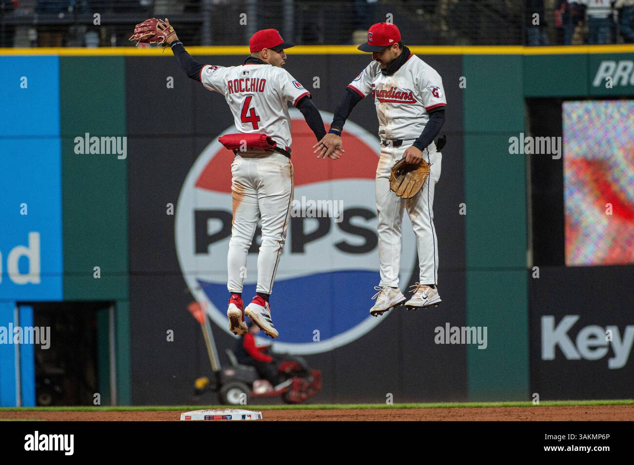 Braya Rocchio Cleveland Guardians' Brayan Rocchio (4) and Steven Kwan, right ...