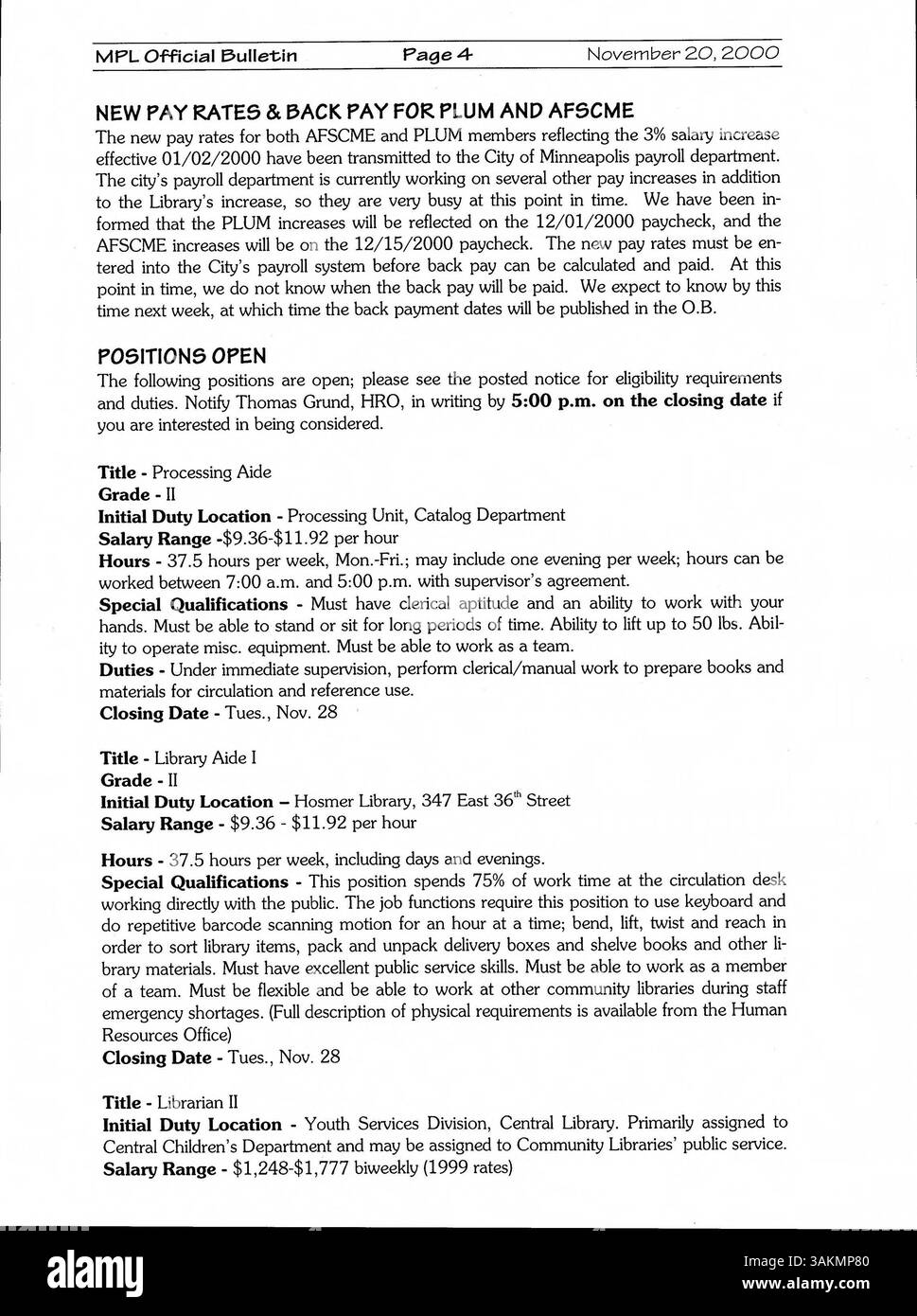 This 2000 edition of the Minneapolis Public Library Official Bulletin