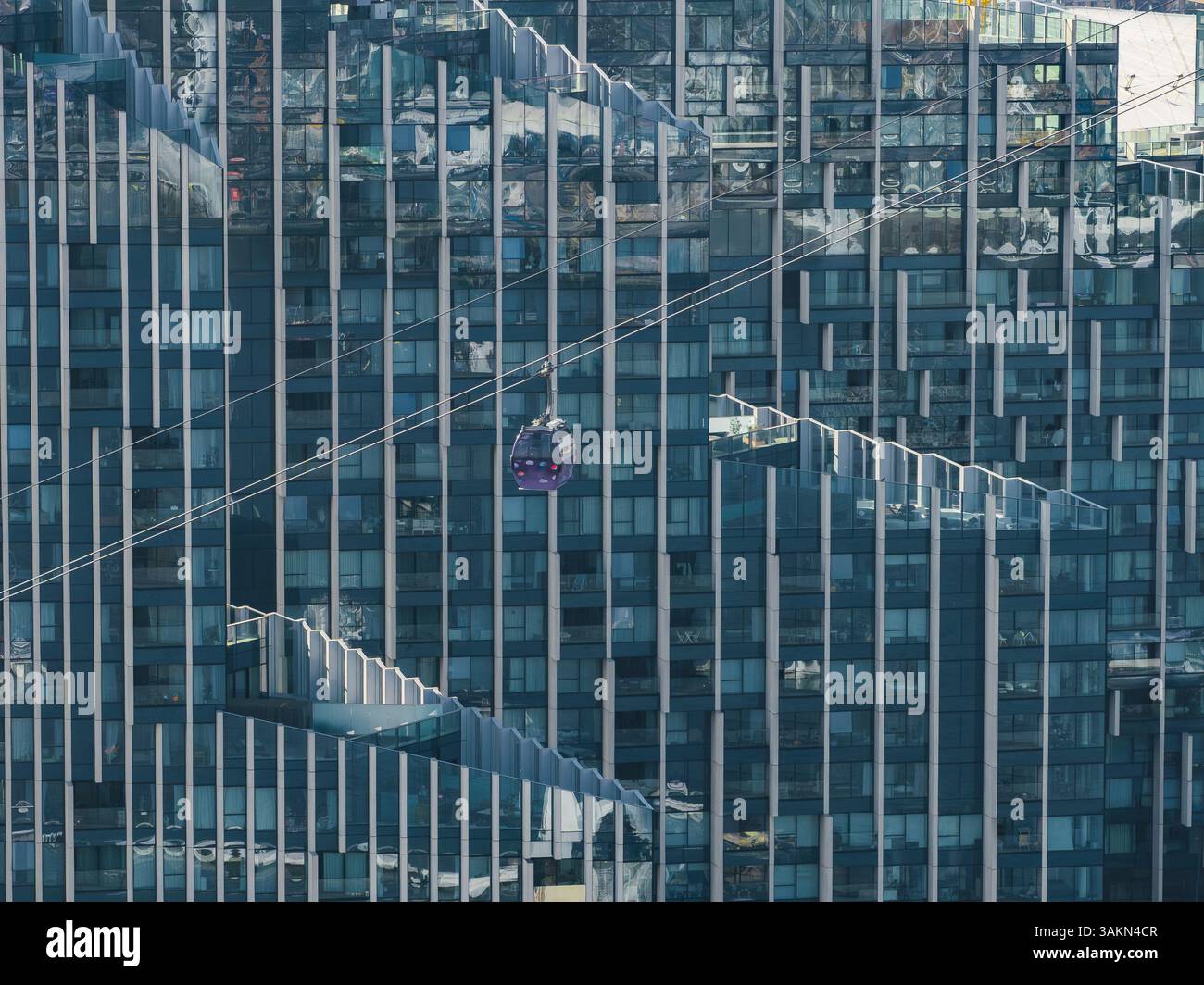 Modern High Rise with Glass Facade and Cable Car in London Stock Photo ...