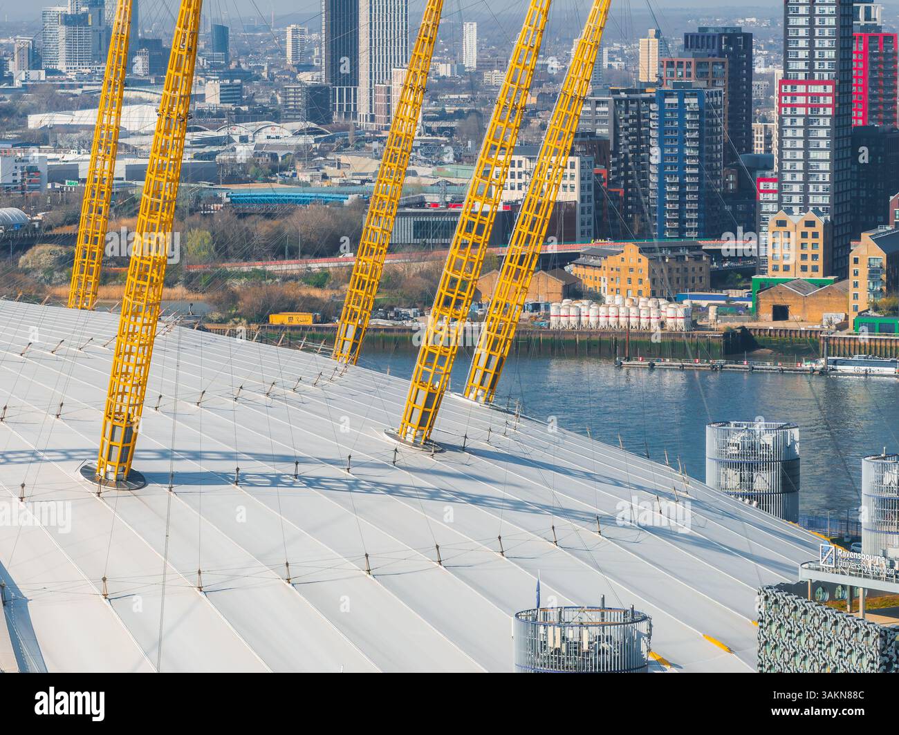 Aerial View of the O2 Arena and Surrounding Urban Landscape in London ...