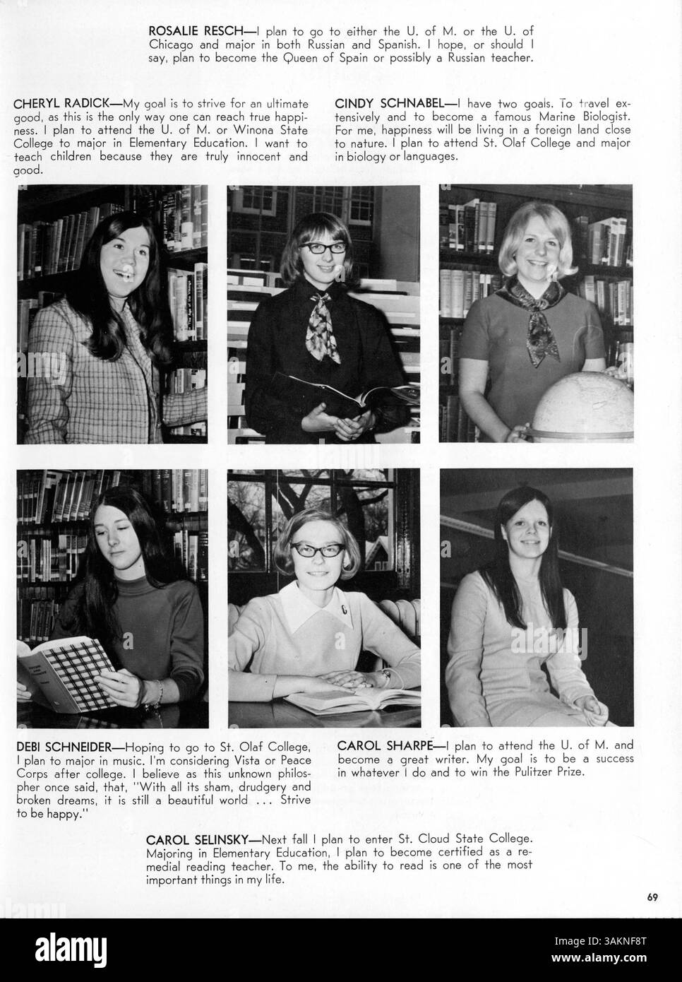 The 1969 Wizard Yearbook From Edison High School Features Students