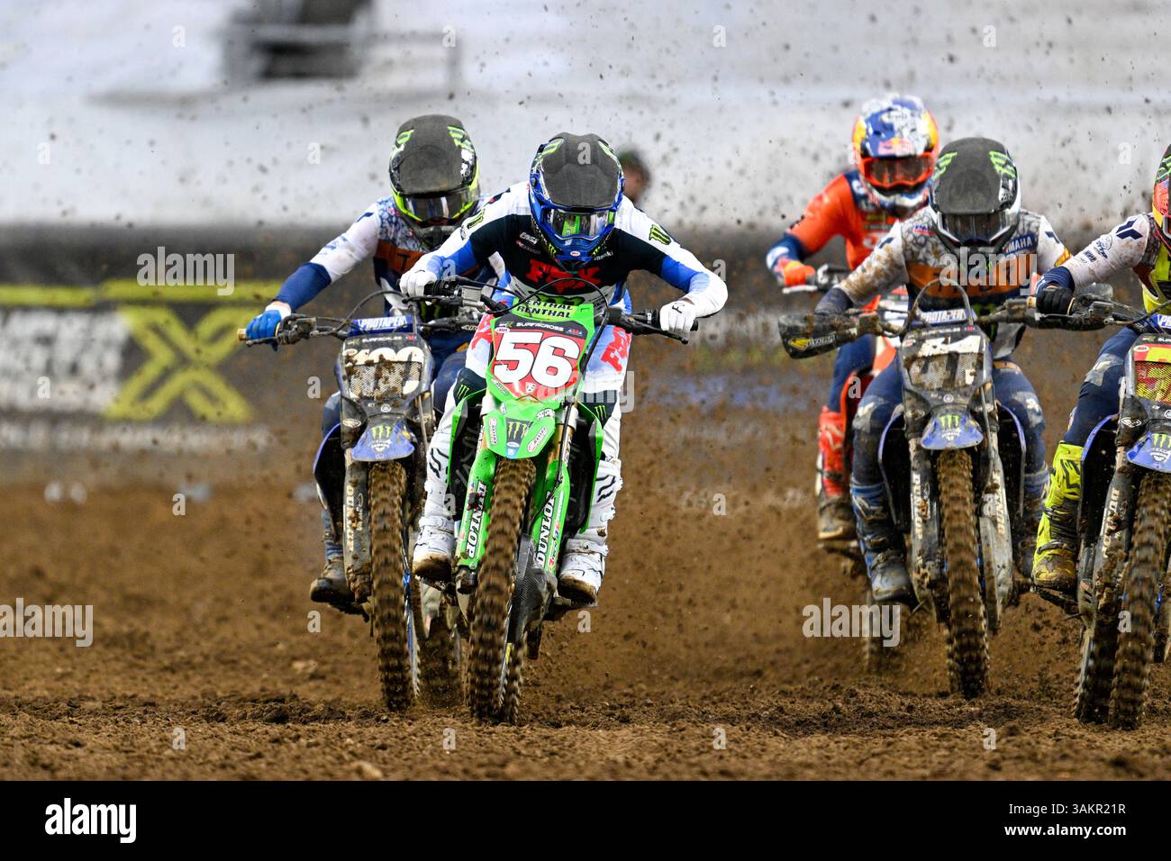 PHILADELPHIA, PA - APRIL 12: Jeremy Hand #56 leaves the starting gate ...