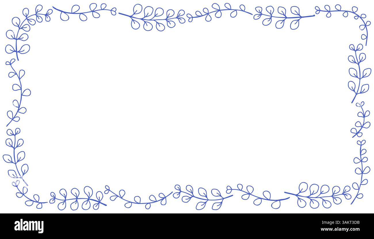 Branch rectangular border banner. Leaves and branches rectangular frame ...