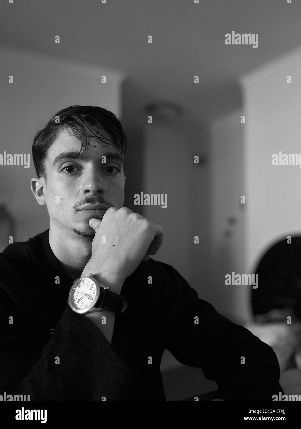 Man black and white - Smartphone Captured Stock Image