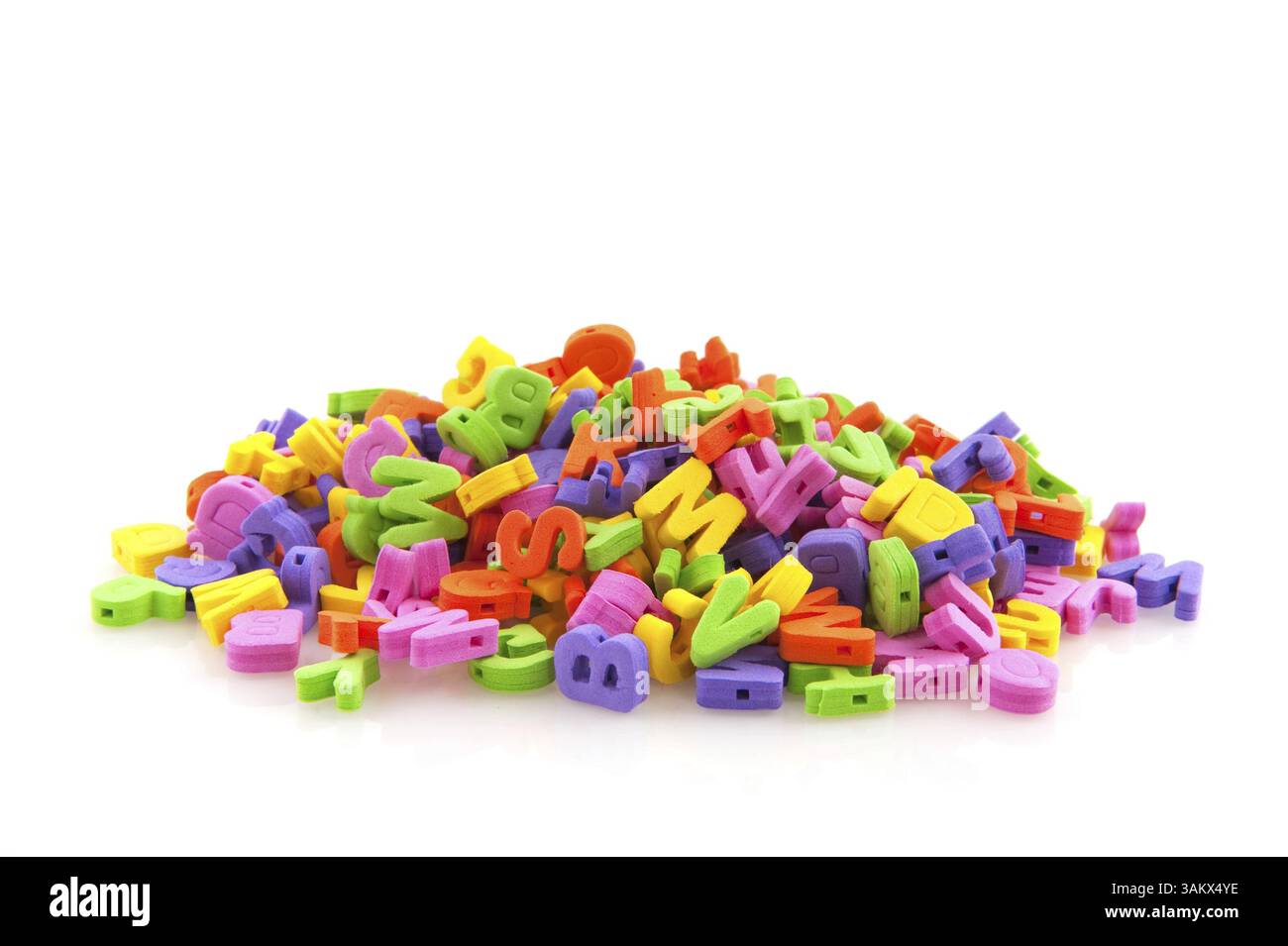 Many colorful foam letters from the alphabet Stock Photo - Alamy