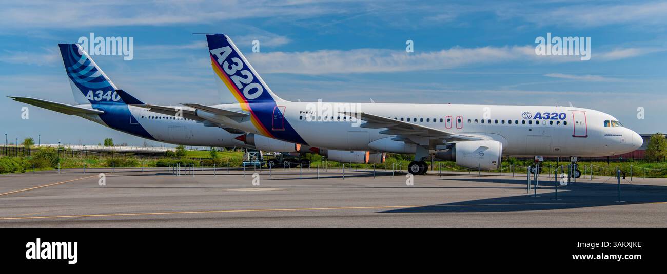 Airbus Aircrafts at Aeroscopia Museum in Toulouse, France Stock Photo