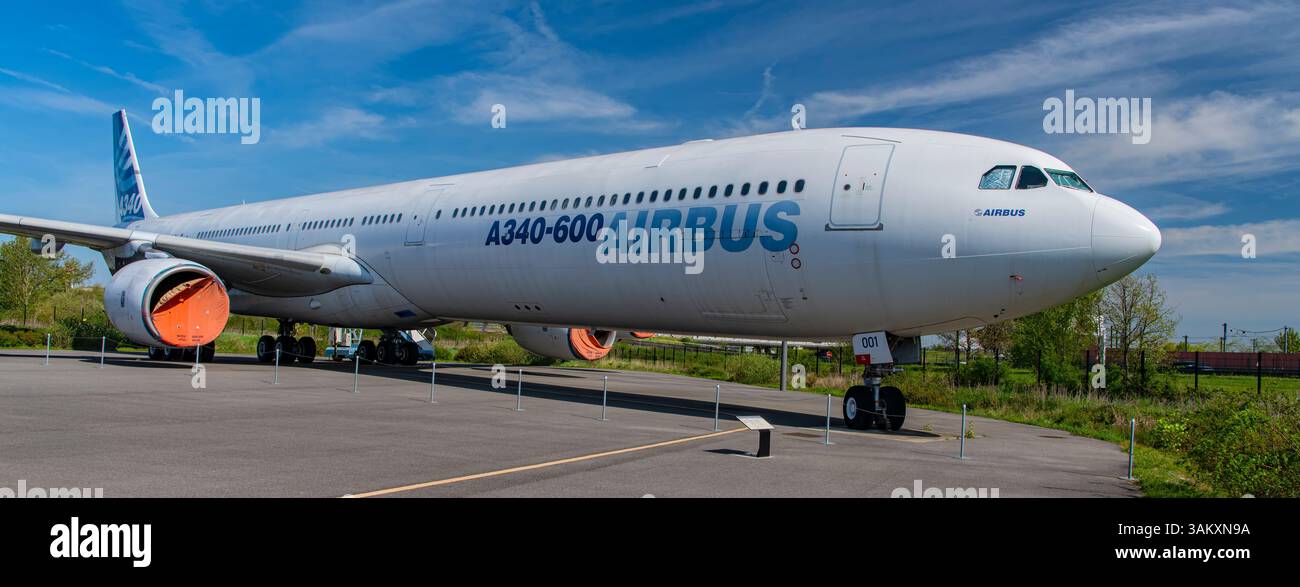 Airbus A340-600 at Aeroscopia Museum in Toulouse, France Stock Photo