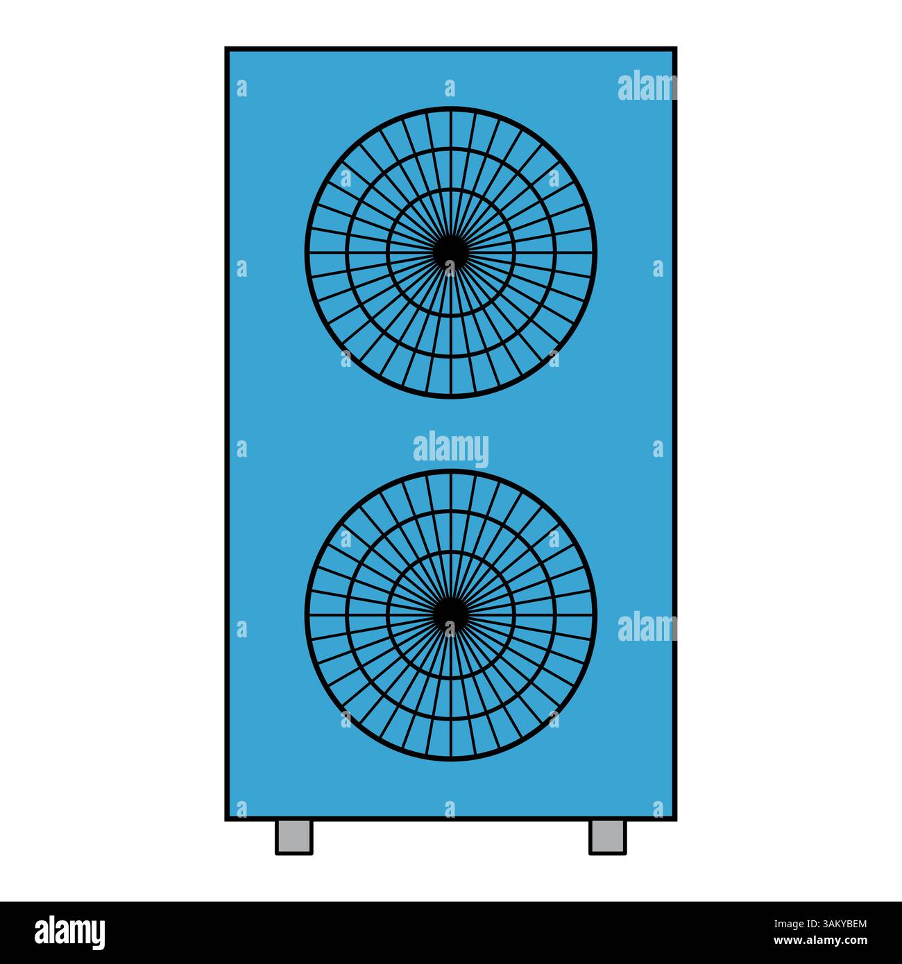 Heat pump air source icon, cooling electric system machine, cool web vector illustration . Stock Vector