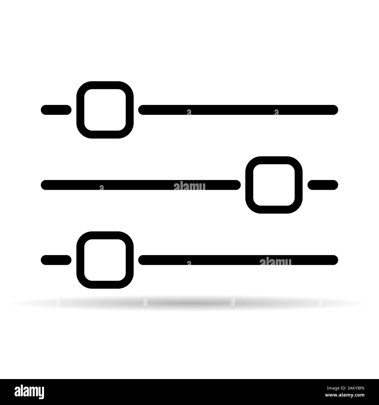 Volume mixer control shadow icon, filter sound symbol button, switch ...