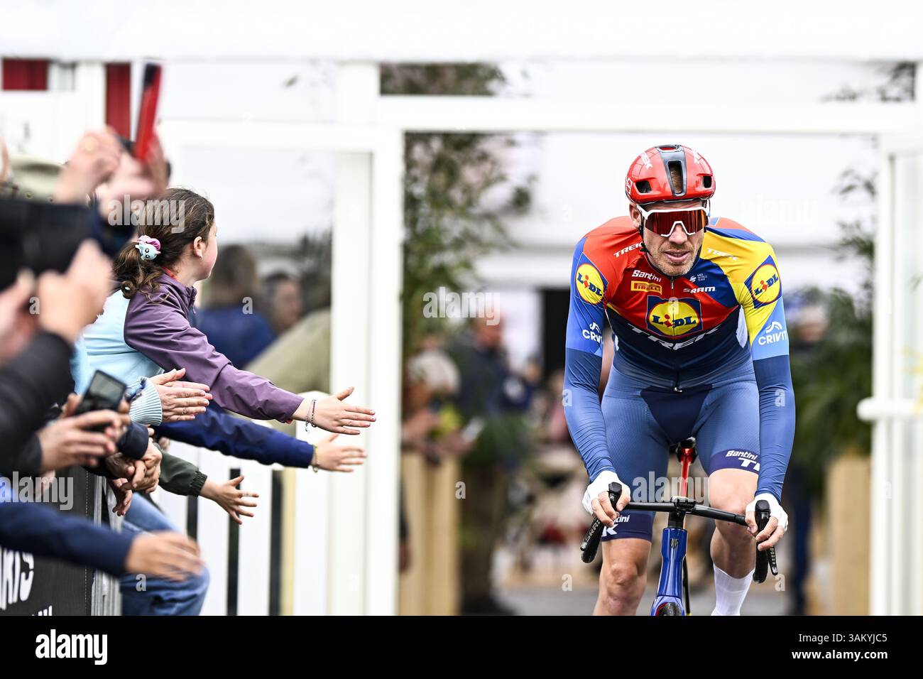 Compiegne, France. 13th Apr, 2025. Belgian Tim Declercq of Lidl-Trek ...