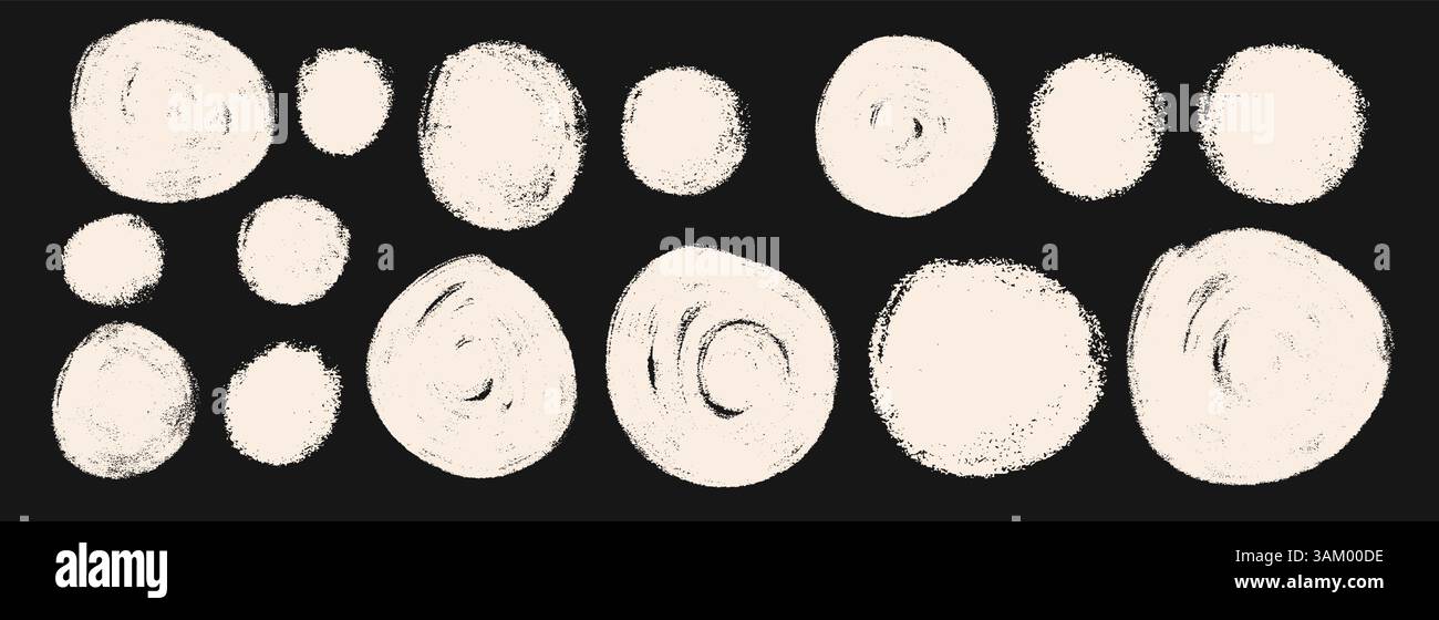 Chalk circle callout set. Polka dots aerosol spray shapes pack. Vector ...