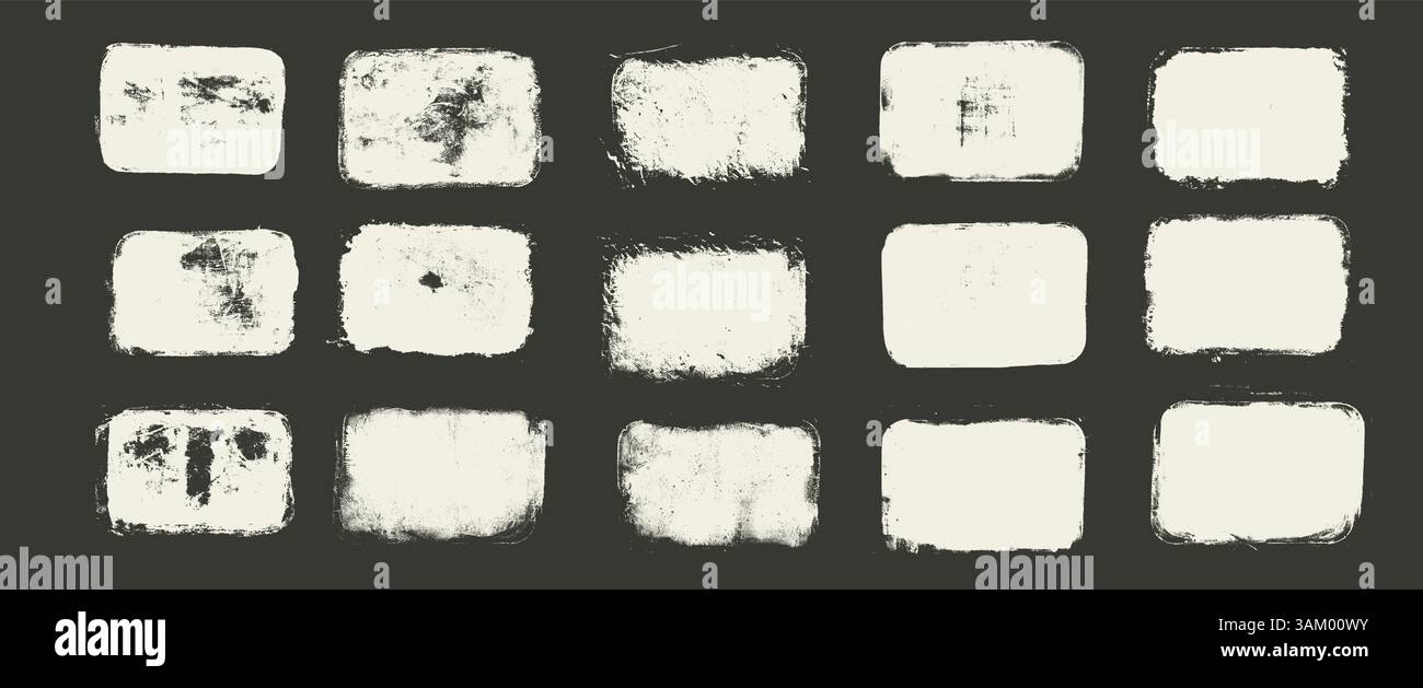 Set of acrylic grunge text boxes. Callout rectangles frame collection ...