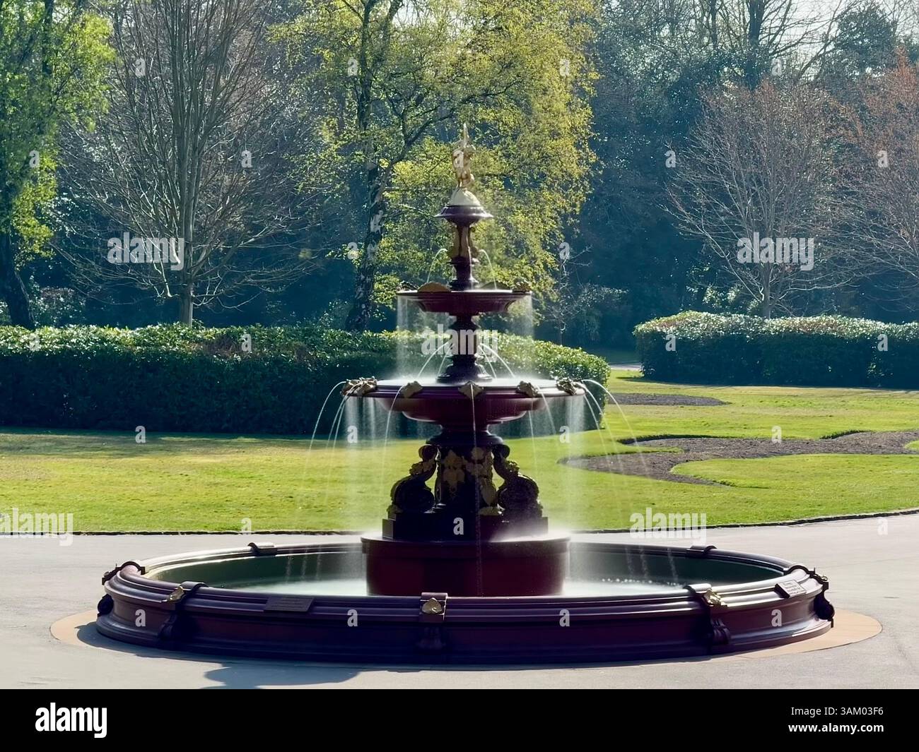 Coalbrookdale Fountain at Mesnes park, Wigan - Smartphone Captured Stock Image