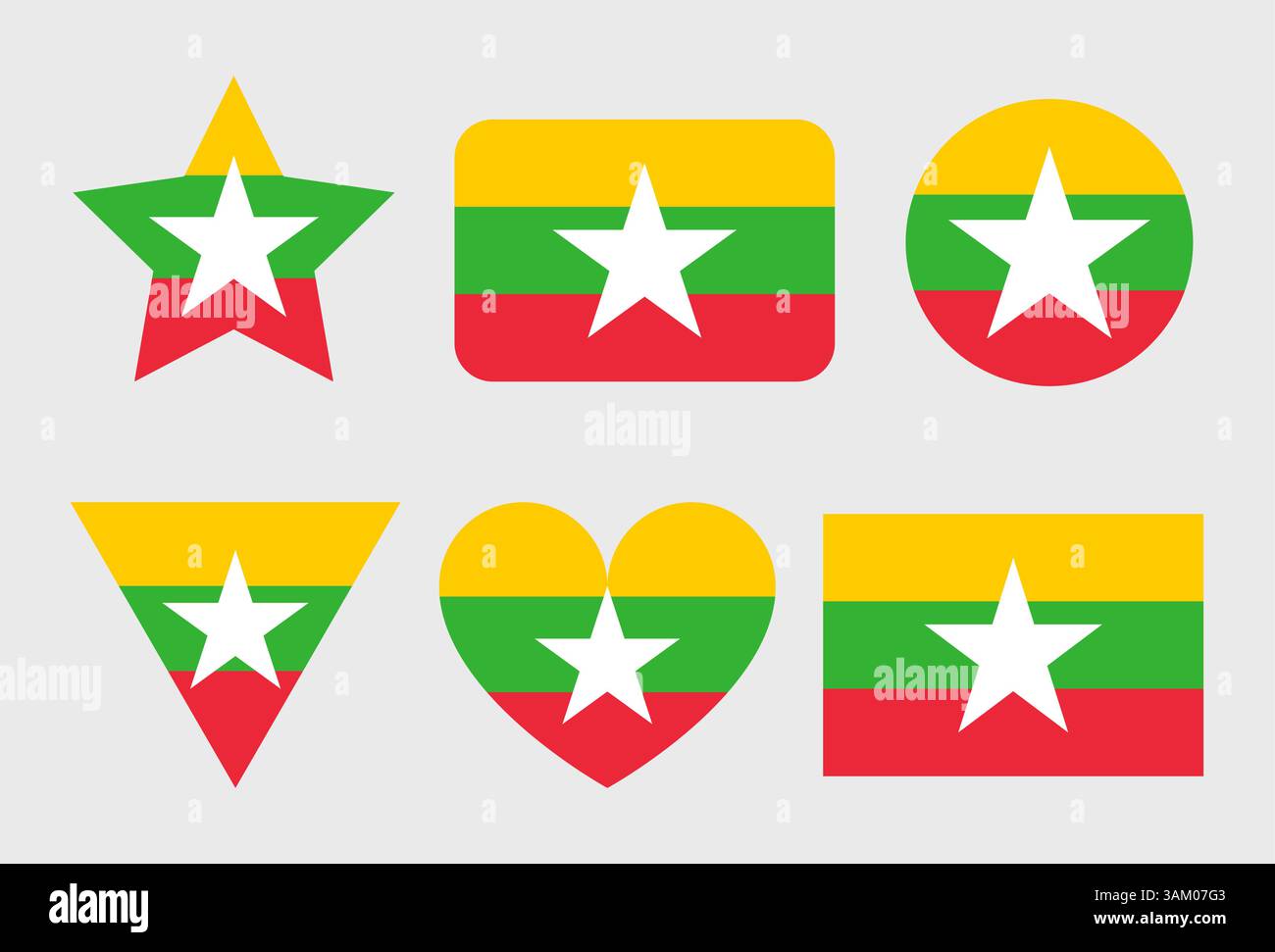 Myanmar Flag icon. Official vector Burma flag isolated on white ...