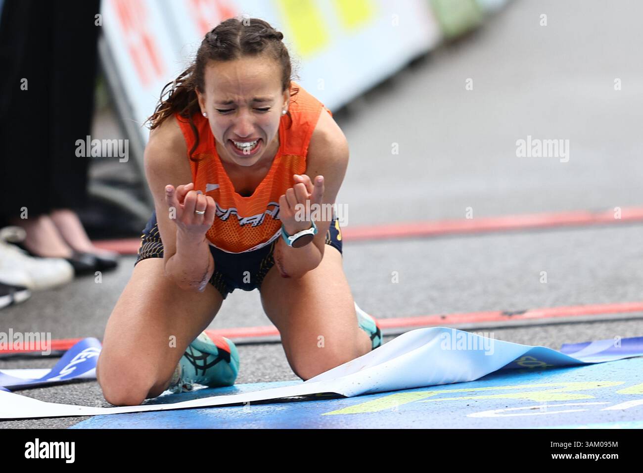 Brussels, Belgium. 13th Apr, 2025. Winner Spanish Fatima Ouhaddou ...