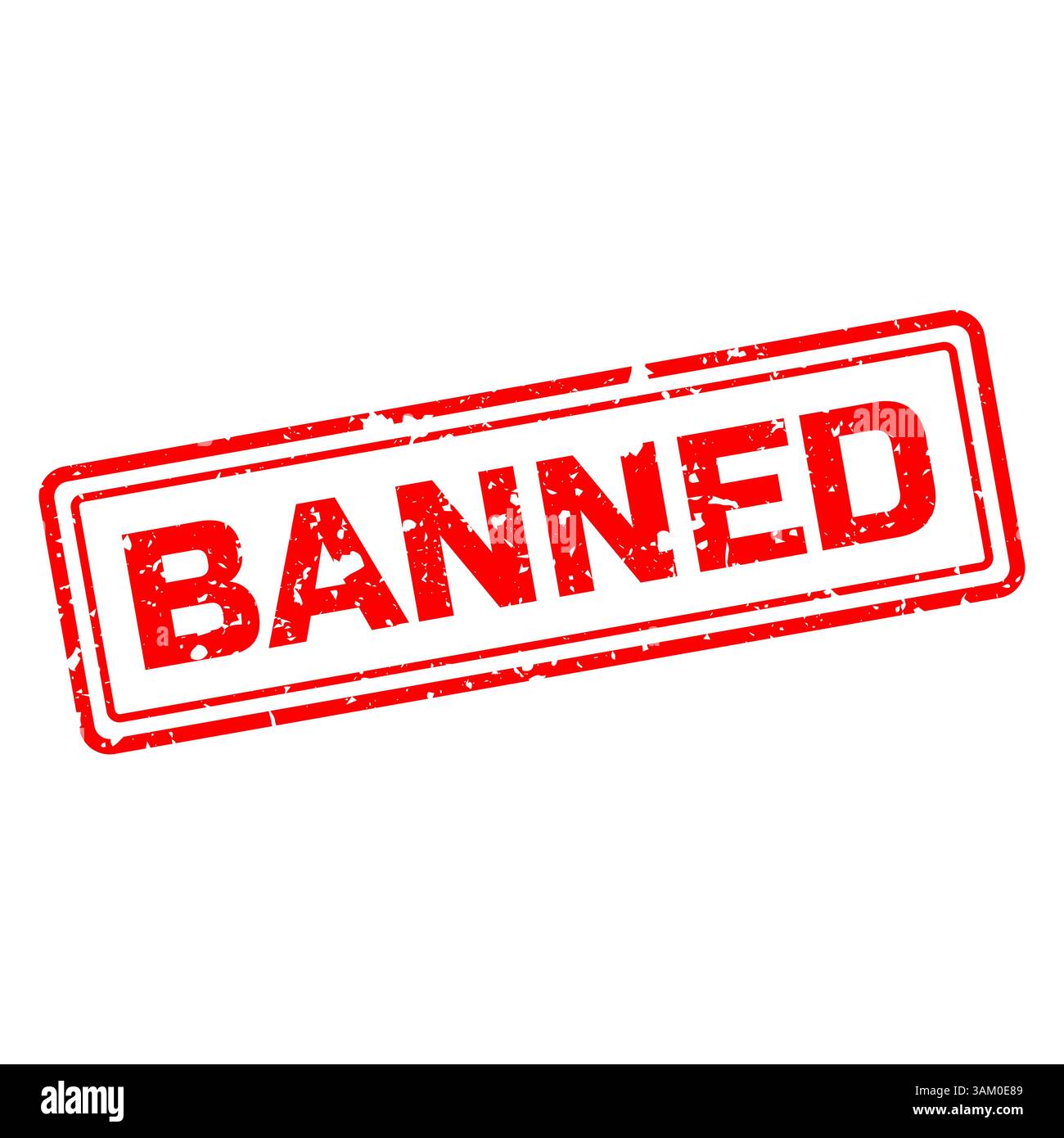 Banned with red grunge rubber stamp Stock Vector