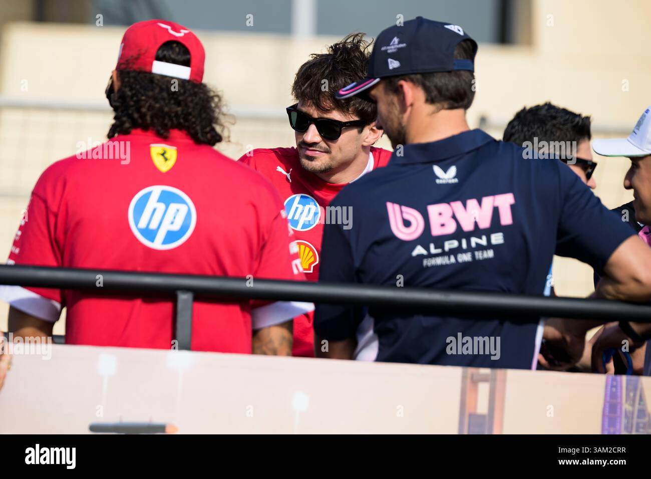 Sakhir, Bahrain. 13th April 2025. Charles Leclerc of Scuderia Ferrari ...