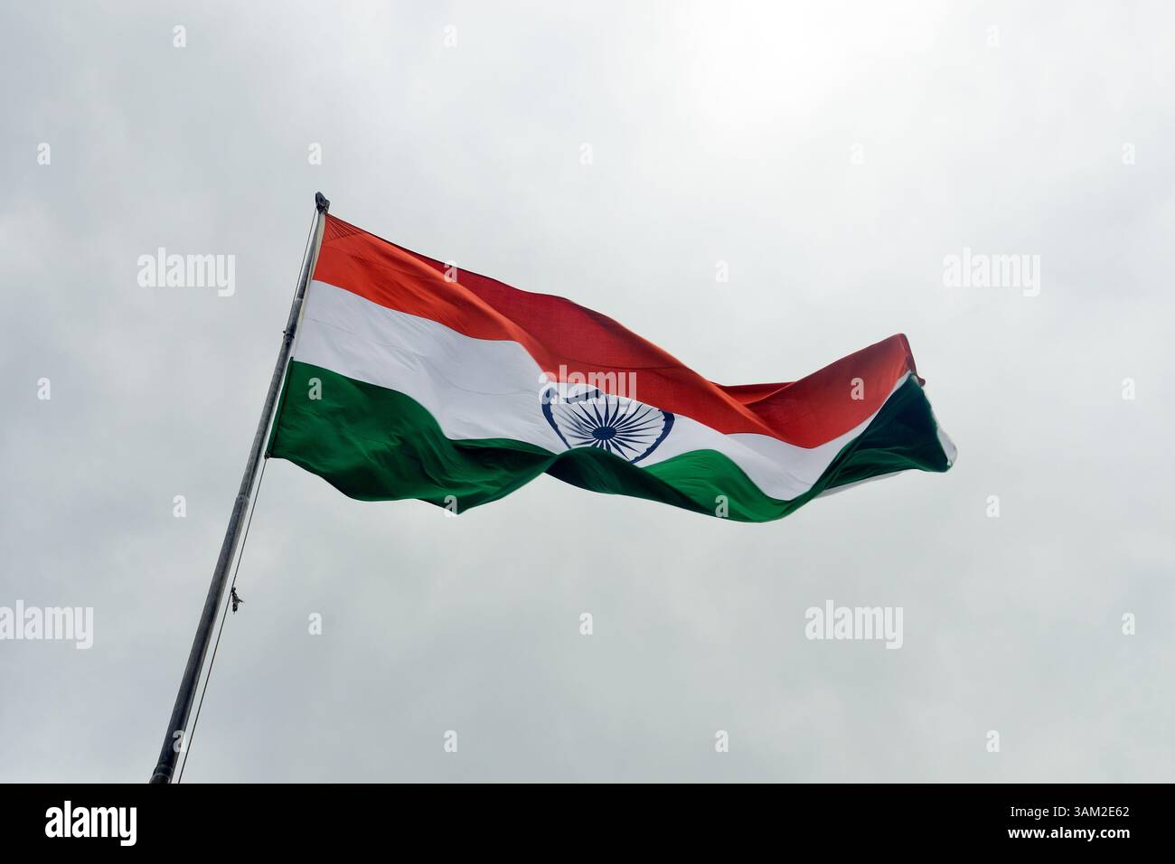 Flag Point Tiranga (Indian National Flag) on the fortification wall of the fort ...