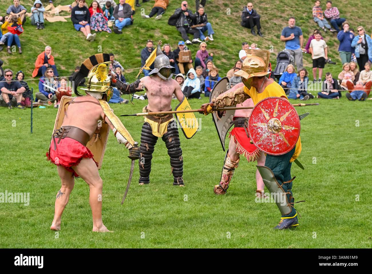 Dorchester, Dorset, UK. 13th April 2025. Britannia Roman re-enactors ...
