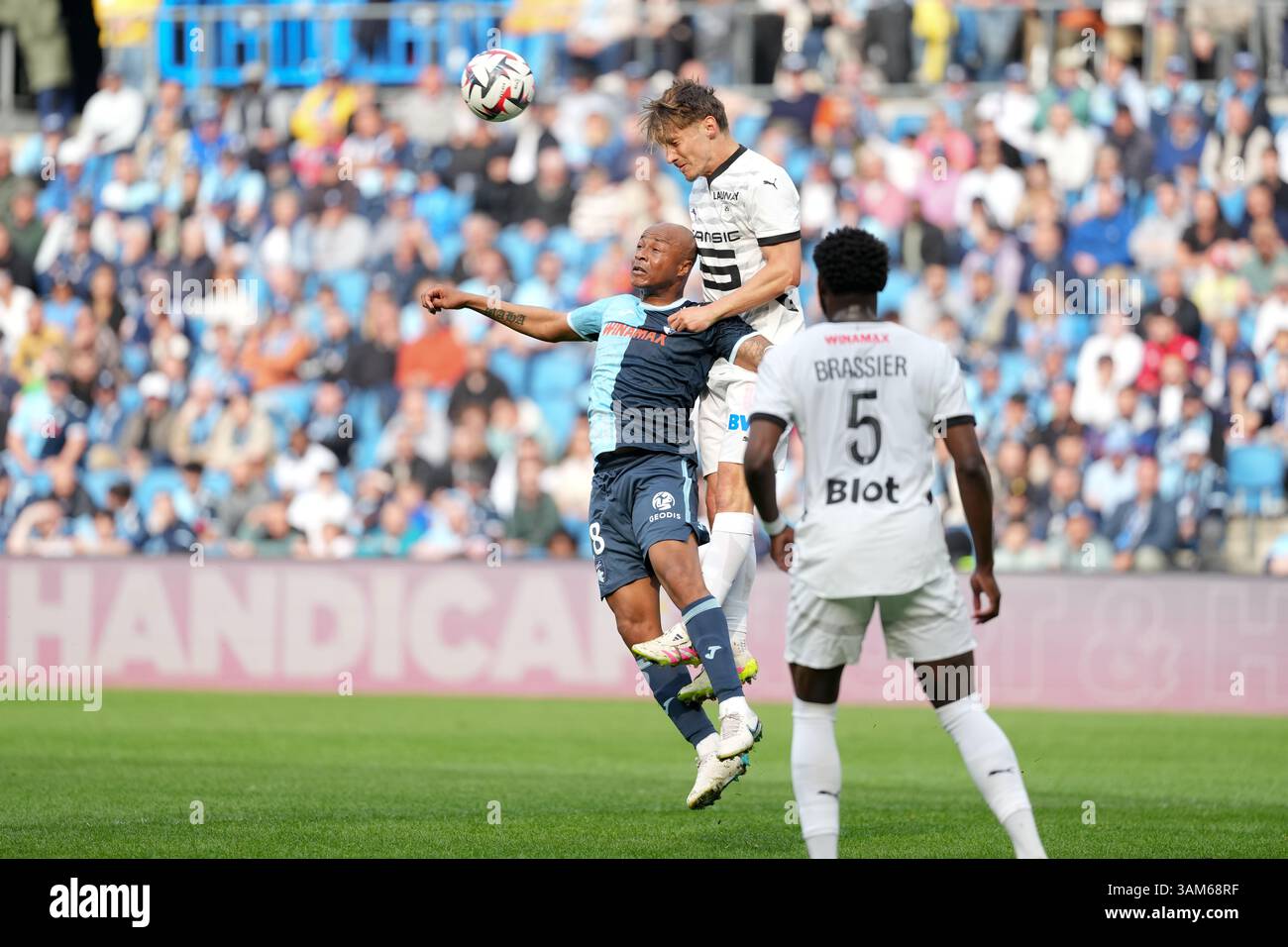 24 Anthony ROUAULT (srfc) - 28 Andre AYEW (hac) during the Ligue 1 ...