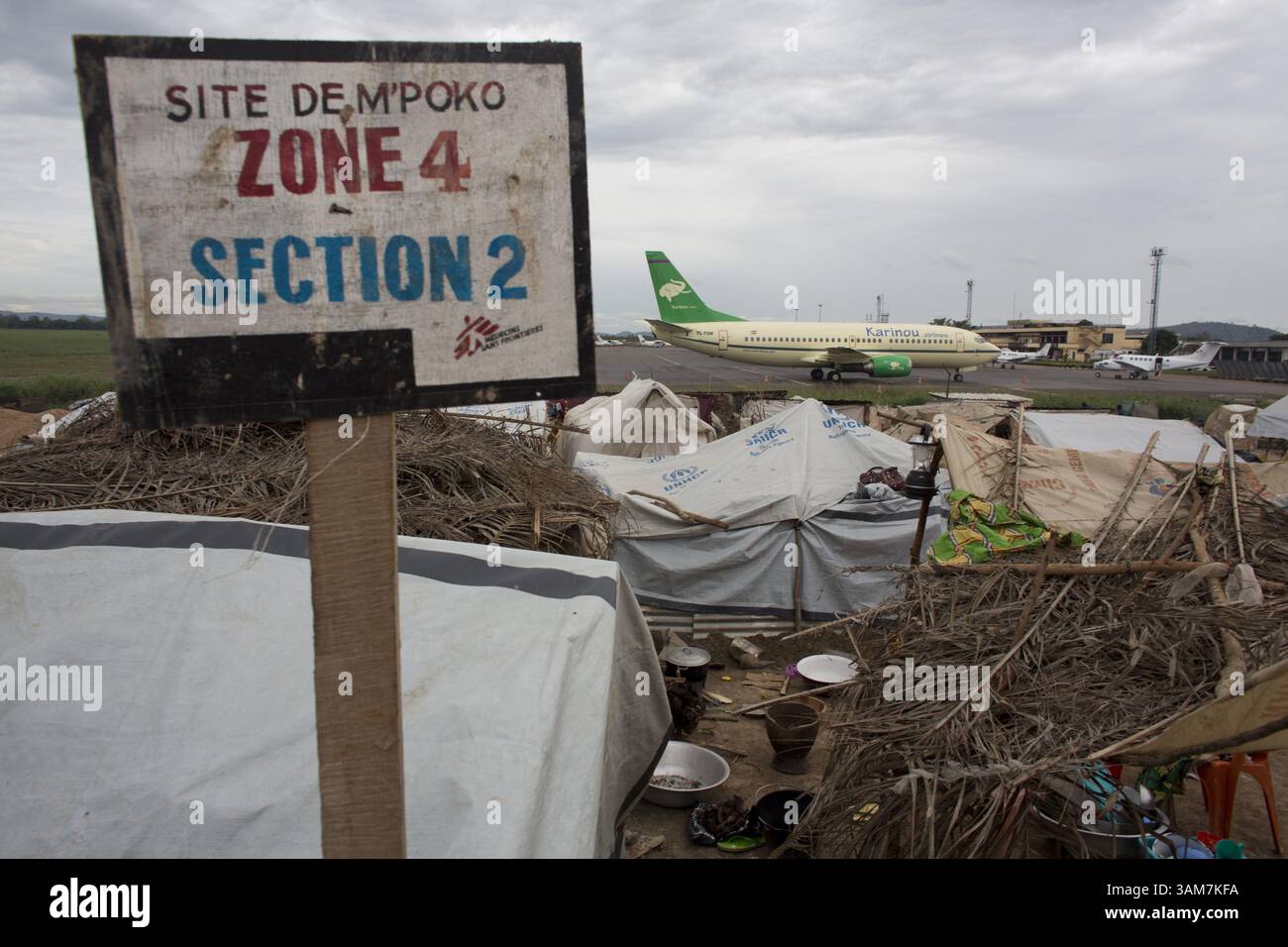 April 11, 2014 - Bangui, Central African Republic - Displaced christians have taken refuge in Mpoko airport, CAR (Credit Image: © Ton Koene/ZUMAPRESS.com) Stock Photo