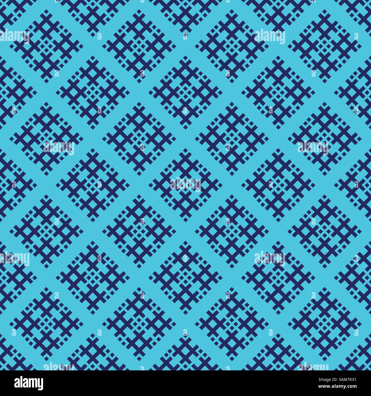 Blue geometric seamless pattern vector Stock Vector
