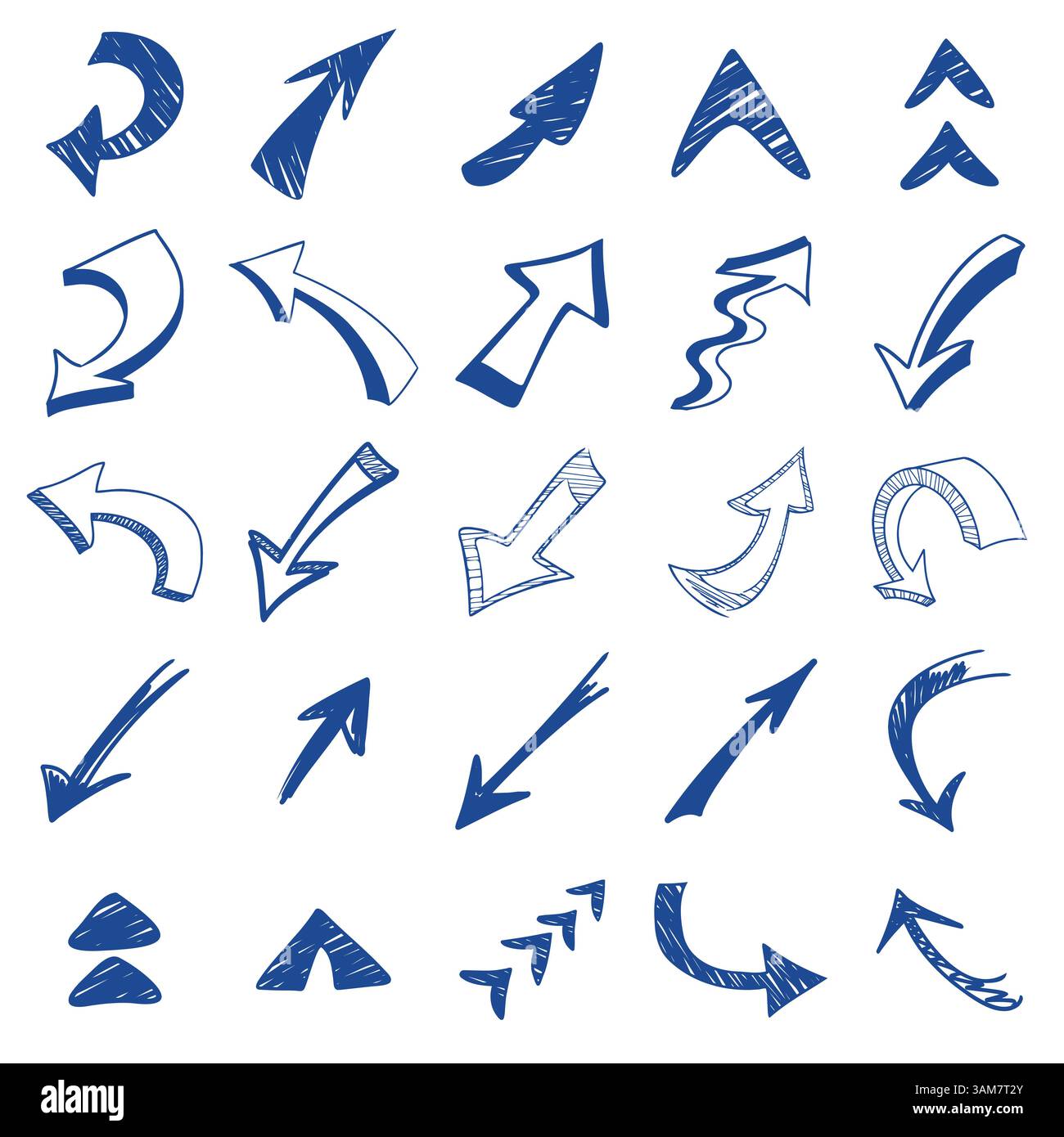 Isolated hand drawn arrows set on a white background Stock Vector Image ...