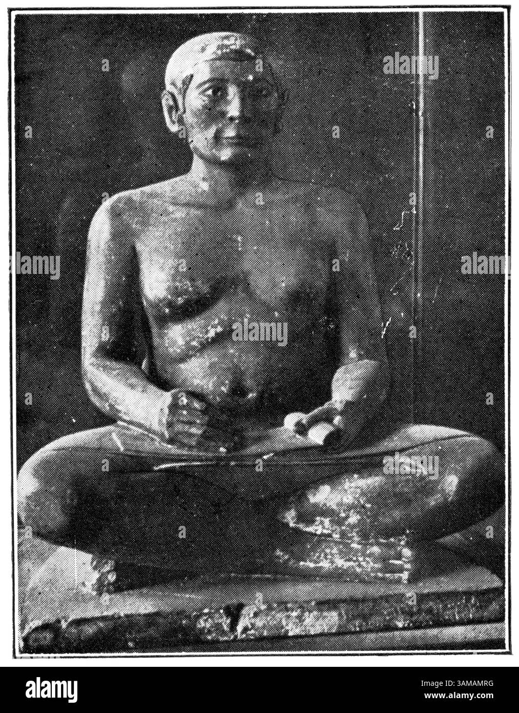 Seated statue of scribe Anni holding a scroll, 19th Dynasty, New ...