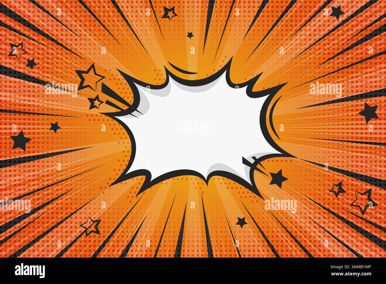 Comic book superhero background with speech bubble and stars. Pop art ...