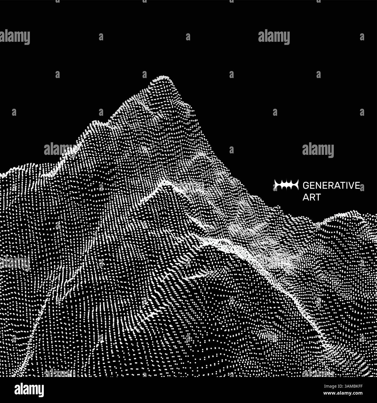 Abstract Vector Landscape Background. Cyberspace Grid. 3d Technology ...