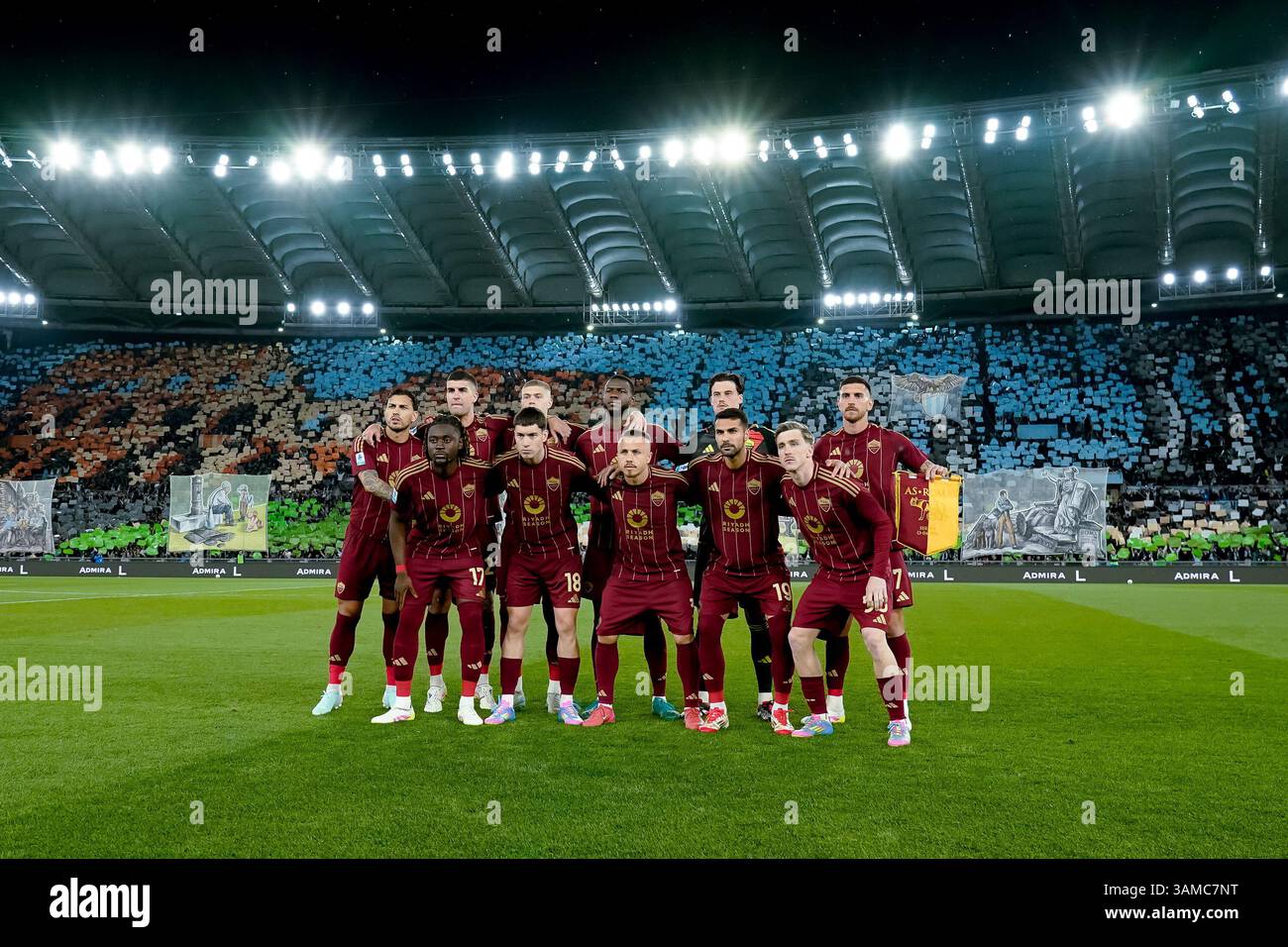 AS Roma line up during the Serie A Enilive match between SS Lazio and ...