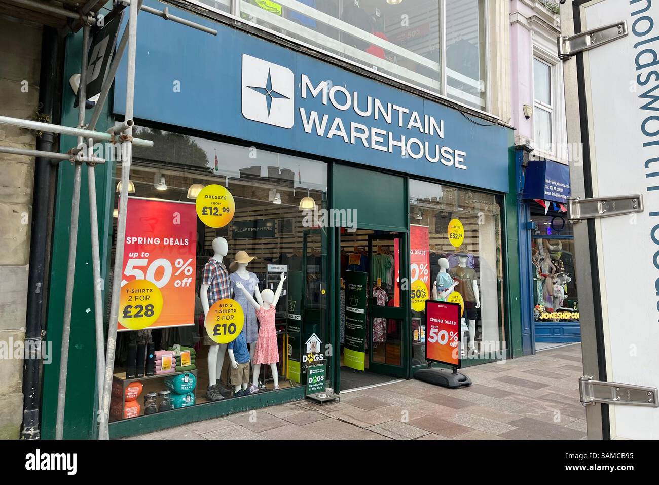 Mountain Warehouse Store on Duke Street. Cardiff, Wales, United Kingdom. - Smartphone Captured Stock Image