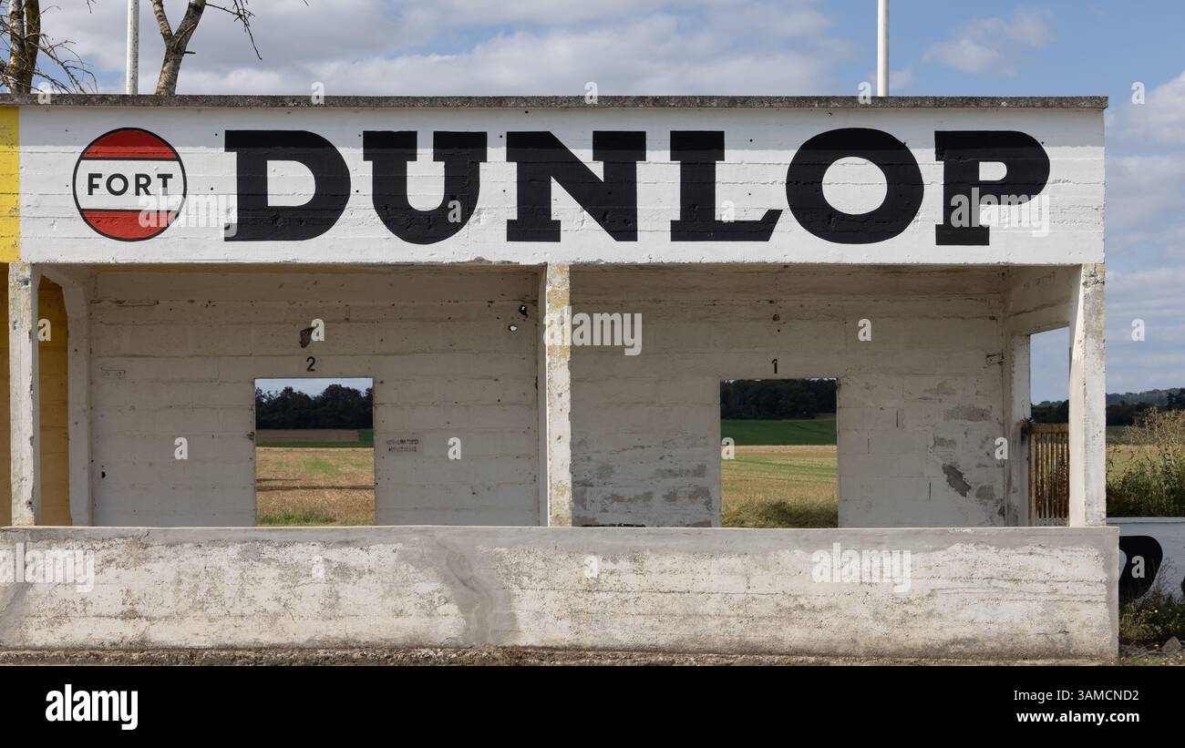 Reims-Gueux former Formula One circuit pit lane with start and finish ...