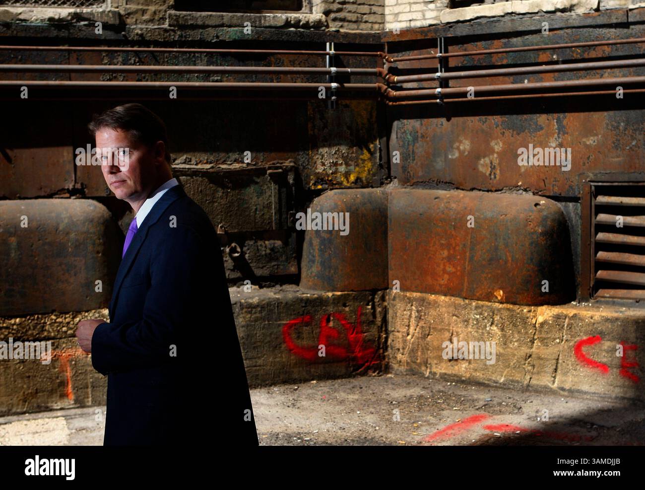Aug. 25, 2009 - Chicago, IL, USA - United States - David Ellis, lead prosecutor for Blagojevich's trial in the Illinois State House of Representatives, and a mystery writer who has written a new book, stands for a portrait near the Tribune Tower, August 25, 2009. (Alex Garcia/Chicago Tribune/MCT) (Credit Image: © Alex Garcia/MCT/ZUMAPRESS.com) Stock Photo