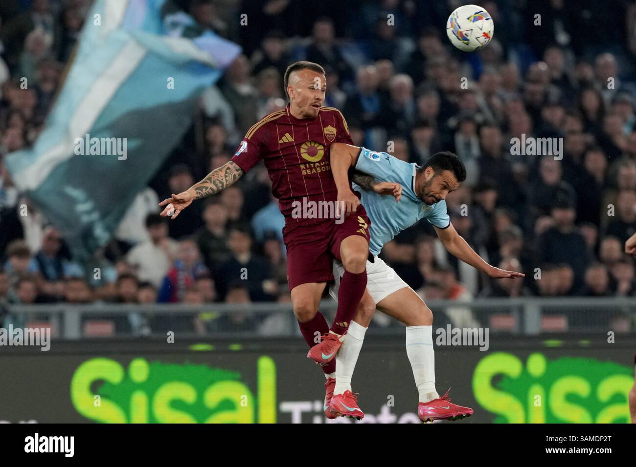 Pedro Rodriguez As Roma Rome, Italy. 13th Apr, 2025. Jose Angel Esmoris Tasende Angelino of AS ...