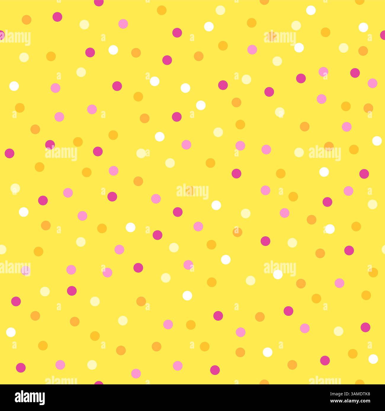 Party dots Celebration Confetti, Yellow Seamless pattern Stock Vector