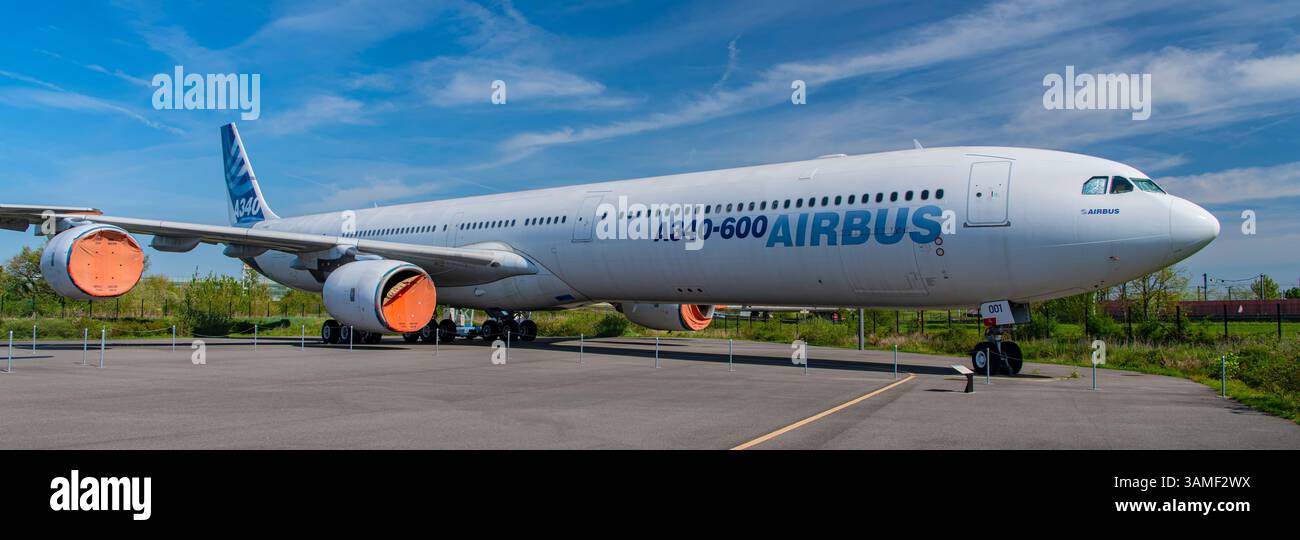 Airbus A340-600 at Aeroscopia Museum in Toulouse, France Stock Photo