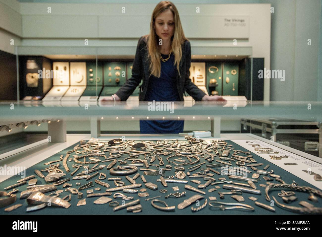 March 25, 2014 - London, UK - Cuerdale Hoard - viking silver .Pix of ...