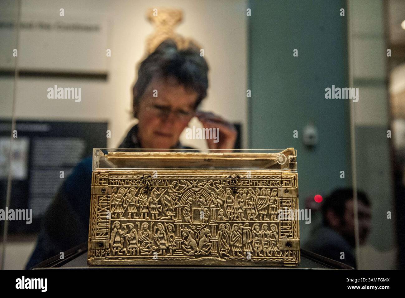 March 25, 2014 - London, UK - The Franks Casket Anglo Saxon treasure ...