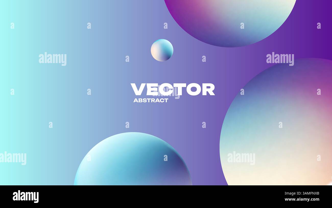abstract colorful vector 3d gradient spheres. Stock Vector