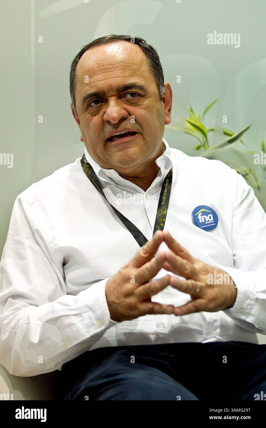April 6, 2014 - Medellin, Antioquia, Colombia - Medelln, Colombia 5 de abril de 2014. Ricardo Arias Mora, Presidente del Fondo Nacional del AhorroÂ«presente en el Foro Urbano Mundial. Foto / Ana Maria Garcia / CEET (Credit Image: © El Tiempo/GDA/ZUMAPRESS.com) Stock Photo