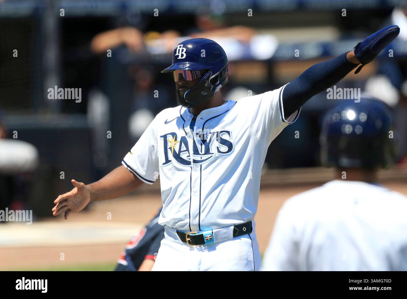TAMPA, FL - APRIL 13: Tampa Bay Rays Infielder Junior Caminero (13 ...